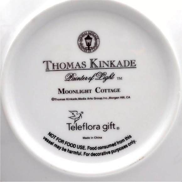 Thomas Kinkade Cup Saucer Stand Set By Teleflora "MOONLIGHT COTTAGE" - Picture 10 of 11